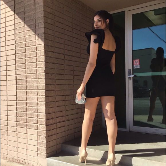 Black Evening Special Occasion Mini Dress NWT - Picture 4 of 7